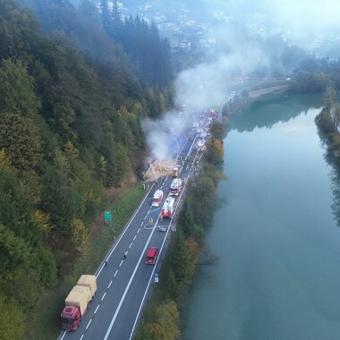 LKW-Brand beim Schönbergtunnel