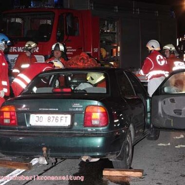 Schwerer Verkehrsunfall mit eingeklemmter Person