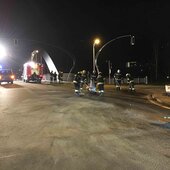 Aufräumarbeiten nach Verkehrsunfall