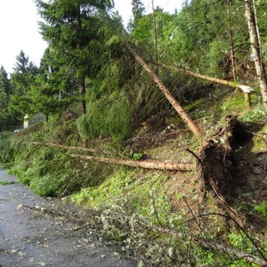 Aufräumarbeiten nach Unwetter