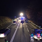 Aufräumen nach Verkehrsunfall B311