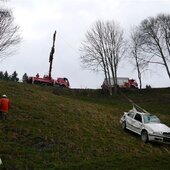 70 m über eine steile Böschung