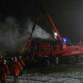 Ausräumen eines Heustadels