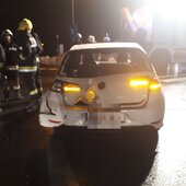 Aufräumarbeiten nach Verkehrsunfall