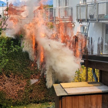 Brand einer Hecke