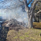 Brand von Gartenabfällen