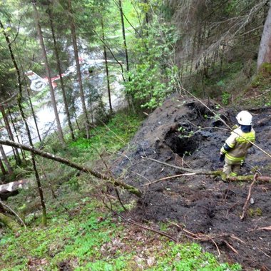 Forstunfall mit eingeklemmter Person