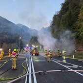 LKW-Brand beim Schönbergtunnel