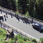 Aufräumarbeiten nach Verkehrsunfall