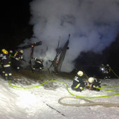 Brand einer Gerätehütte