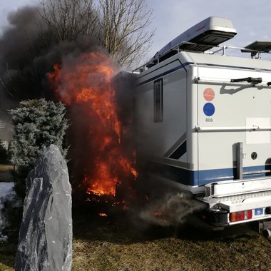 Brand eines Wohnmobils